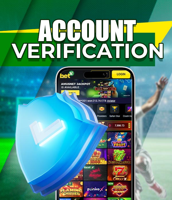 Verification of an account on the BetX platform.