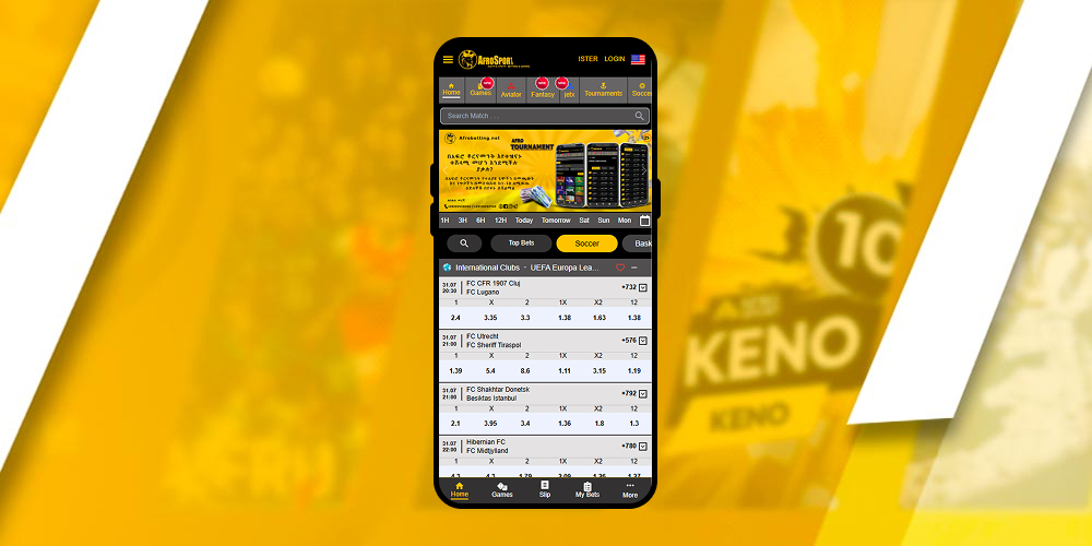 Afrobetting app on your mobile device.