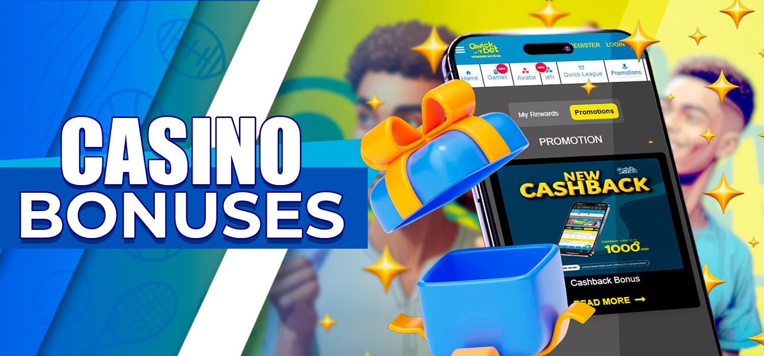 Bonuses for new customers at Qwick Bet Casino.